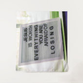 キリスト教の印は何でもイエスの価値がある タペストリー (正面)