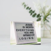 キリスト教の印は何でもイエスの価値がある ポストカード (スタンド正面)