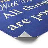 キリスト教の可能性のあるすべてのものの神との聖書の聖句 ポスター (角)