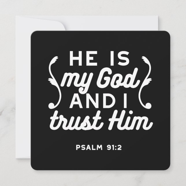 キリスト教の名言 - 神を信頼する詩篇91:2 (正面)