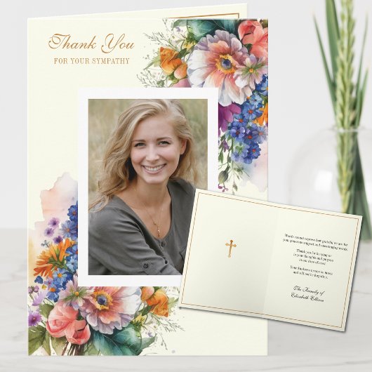 キリスト教の哀悼フローラ写真鑑賞 サンキューカード