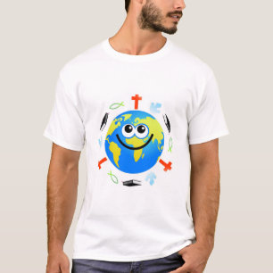 キリスト教の地球 Tシャツ