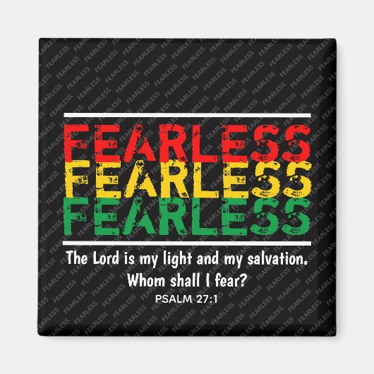 キリスト教の大胆不敵な誰を恐れようか冷蔵庫 マグネット (正面)