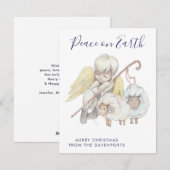 キリスト教の天使が羊と共に地球に平和を シーズンカード (正面/裏面)
