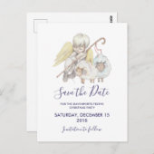 キリスト教の天使の羊飼い羊の日付を保存 ポストカード (正面/裏面)