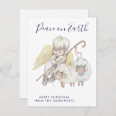 キリスト教の天使 羊飼いと羊たち 地球の平和 シーズンカード (正面/裏面)
