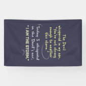 キリスト教の女性の旗の悪魔は神をささやきました 横断幕 (横)