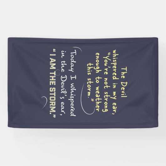 キリスト教の女性の旗の悪魔は神をささやきました 横断幕 (横)