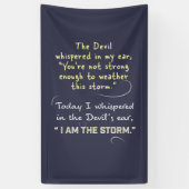 キリスト教の女性の旗の悪魔は神をささやきました 横断幕 (縦)