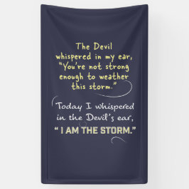 キリスト教の女性の旗の悪魔は神をささやきました 横断幕