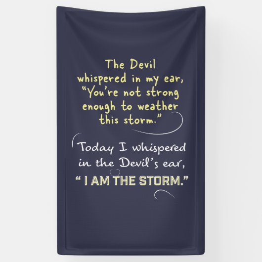 キリスト教の女性の旗の悪魔は神をささやきました 横断幕 (縦)