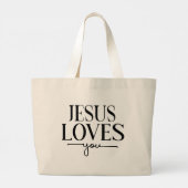 キリスト教の女感動的性を愛するイエス ラージトートバッグ (裏面)