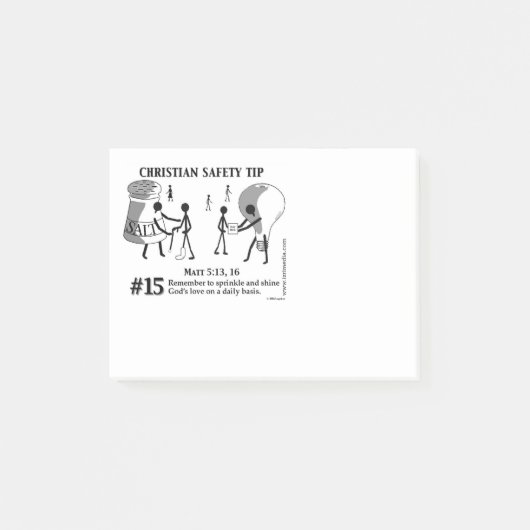 キリスト教の安全先端#15: マットの5:13,16 ポストイット (正面)