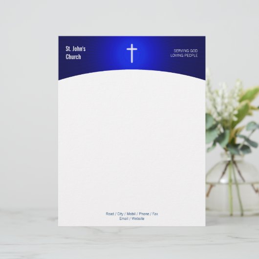 キリスト教の宗教十字の記号 レターヘッド (スタンド正面)