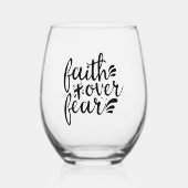 キリスト教の宗教引用文 ステムなしワイングラス (正面)