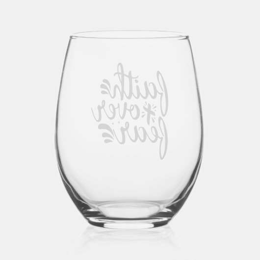 キリスト教の宗教引用文 ステムなしワイングラス (裏面)