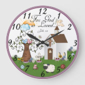 キリスト教の宗教柱時計 ラージ壁時計 (正面)
