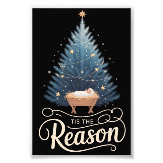 キリスト教の宗教的なクリスマス聖書の理由 フォトプリント            (正面)