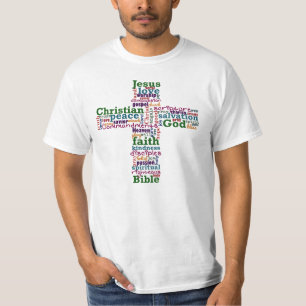 キリスト教の宗教的な言葉のアート·クロス Tシャツ