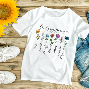 キリスト教の宗教的な野生の花のインスピレーション Tシャツ