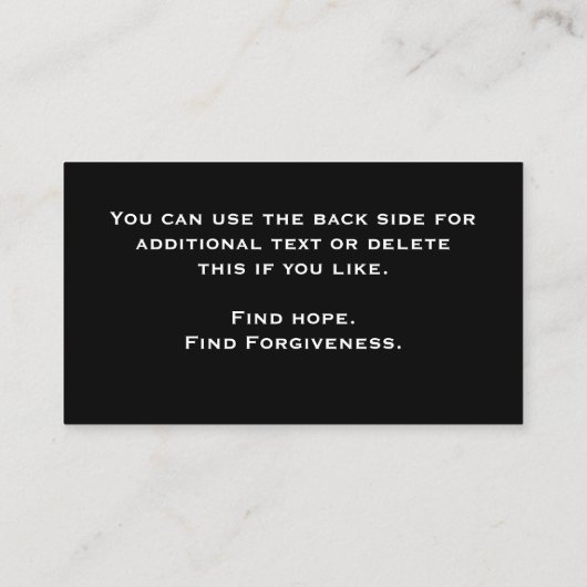 キリスト教の宗教的な階級の金ゴールドブラック教会 名刺 (裏面)