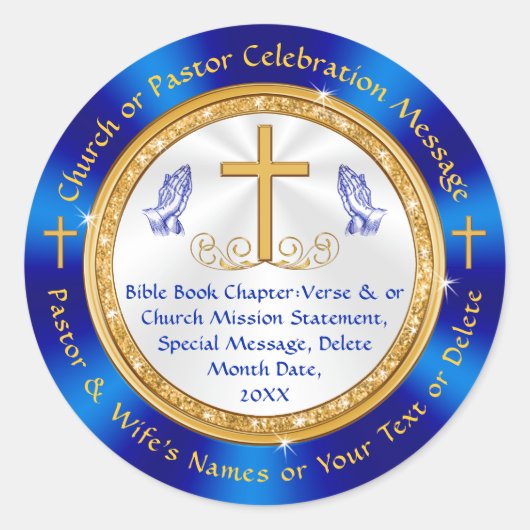 キリスト教の封筒用シール、好意などのシール ラウンドシール (正面)