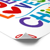 キリスト教の小さな子供たちを愛するイエス ポスター (角)