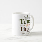 キリスト教の希望の引用「彼のタイミングを信じる」 コーヒーマグカップ (正面右)