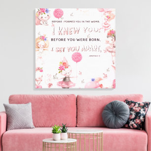 キリスト教の幼児向けアート - エレミヤ聖書の一節 キャンバスプリント