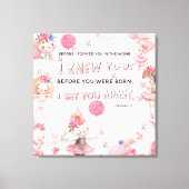 キリスト教の幼児向けアート - エレミヤ聖書の一節 キャンバスプリント (正面)