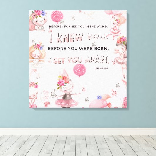 キリスト教の幼児向けアート - エレミヤ聖書の一節 キャンバスプリント (インサイチュ (ウッドフロア))