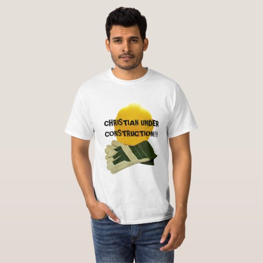 キリスト教の建設中!! … 宗教ワイシャツ Tシャツ (正面フル)