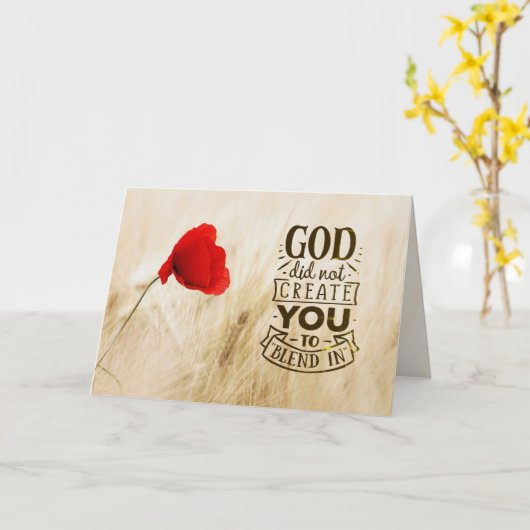 キリスト教の引用文に溶け込むように神は創造しなかった カード (黄色い花)