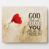 キリスト教の引用文に溶け込むように神は創造しなかった フォトプラーク (正面)