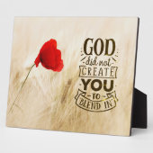 キリスト教の引用文に溶け込むように神は創造しなかった フォトプラーク (側面)