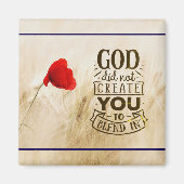 キリスト教の引用文に溶け込むように神は創造しなかった マグネット (正面)