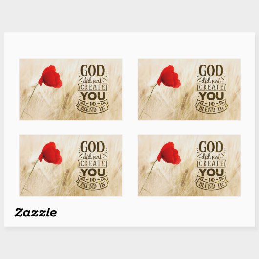 キリスト教の引用文に溶け込むように神は創造しなかった 長方形シール (シート)
