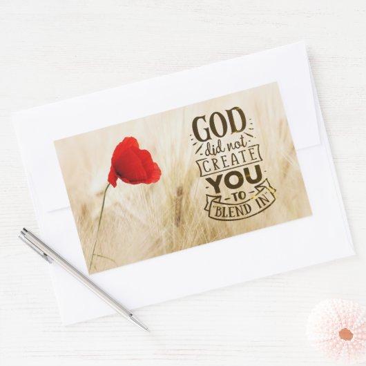 キリスト教の引用文に溶け込むように神は創造しなかった 長方形シール (封筒)