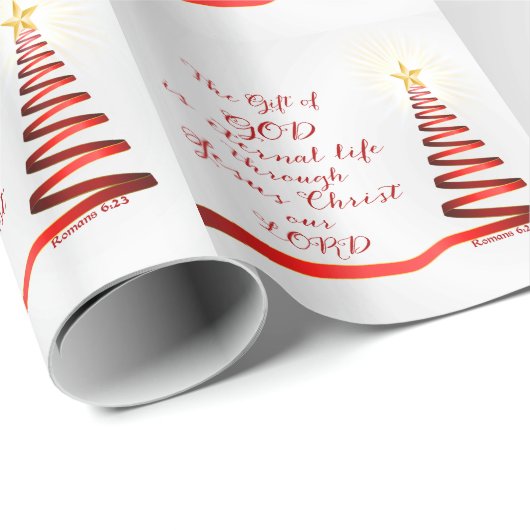 キリスト教の引用文のロマンの6:23 /Wrappingの紙 ラッピングペーパー (ロールコーナー)