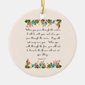 キリスト教の引用文の芸術-アイザイアの43:2 セラミックオーナメント (正面)