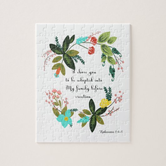 キリスト教の引用文の芸術- Ephesiansの1:4 - 5 ジグソーパズル (縦)