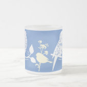 キリスト教の引用文の鳥が歌う フロストグラスマグカップ (中央)