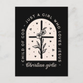 キリスト教の引用文は、イエス・クロスを愛する女の子にすぎない ポストカード (正面)