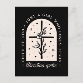キリスト教の引用文は、イエス・クロスを愛する女の子にすぎない ポストカード