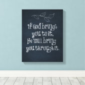 キリスト教の引用文もし:神があなたを連れて行く キャンバスプリント (インサイチュ (ウッドフロア))