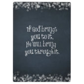 キリスト教の引用文もし:神があなたを連れて行く クリップボード (裏面)