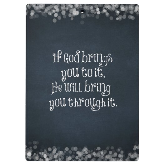 キリスト教の引用文もし:神があなたを連れて行く クリップボード (裏面)