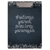 キリスト教の引用文もし:神があなたを連れて行く クリップボード (正面)