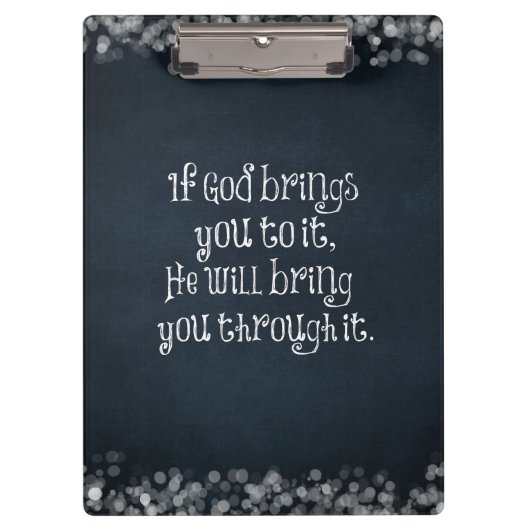 キリスト教の引用文もし：神があなたを連れて行く クリップボード (正面)