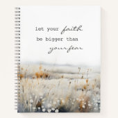 キリスト教の引用文を恐れるよりも信仰を大きくしなさい ノートブック (正面)